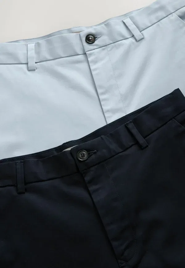Шорты хлопковые Regular fit - stretch chino shorts 2 pack, Next, Navy Light Blue, темно-синий/светло-голубой — фото 2