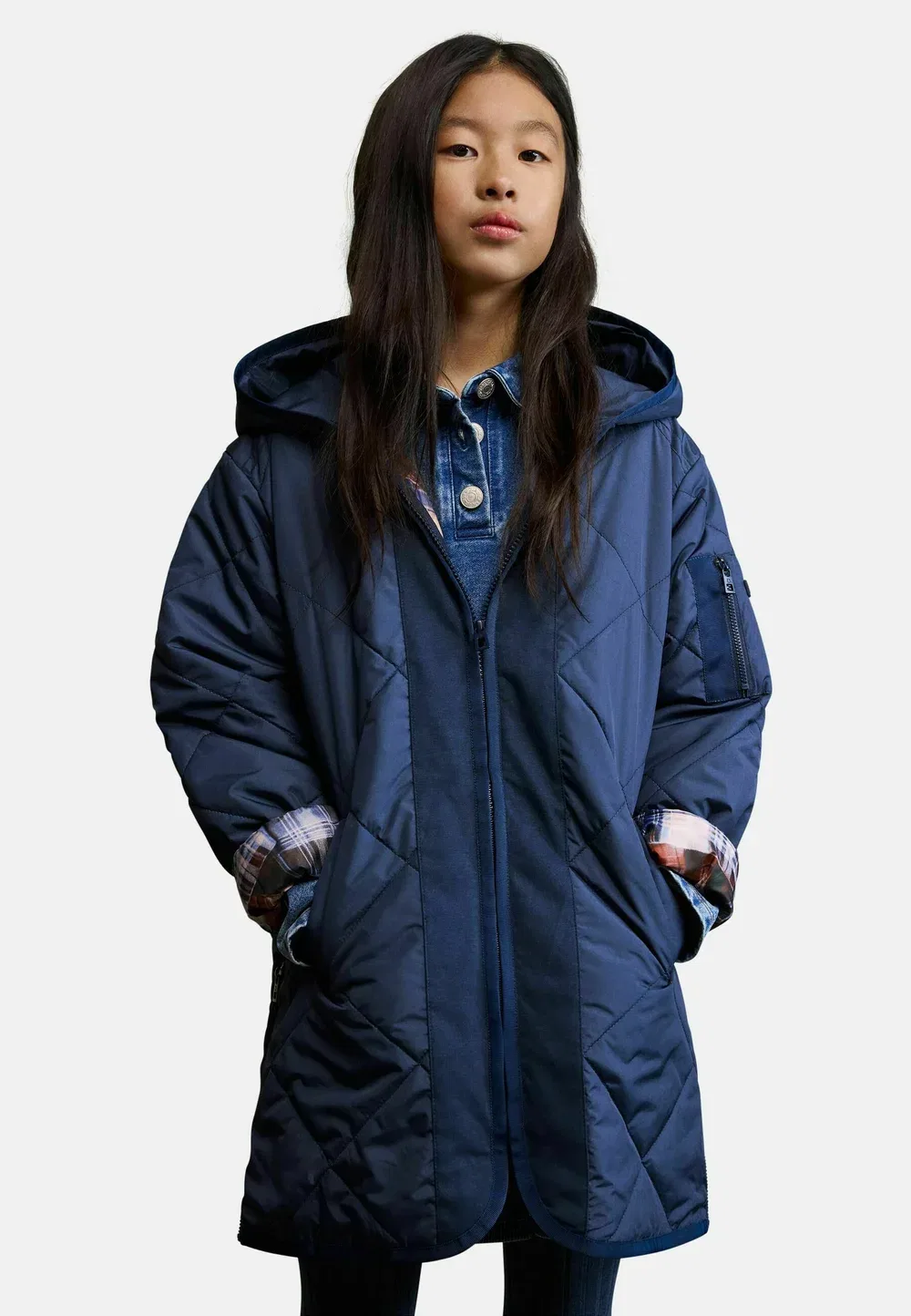 Стеганая куртка с капюшоном - зимняя куртка Desigual, Blue