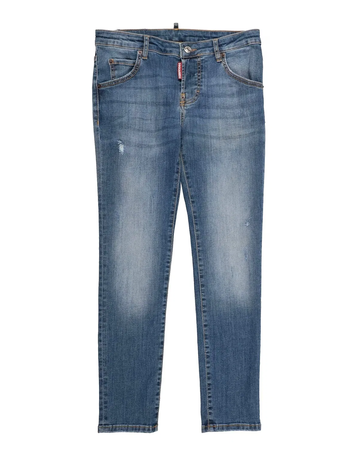 Детские джинсы для девочек с потертостями Dsquared2, синий