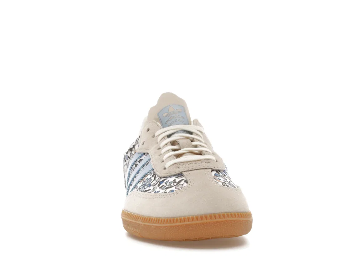 Детские кроссовки с цветочным принтом Adidas Samba OG, Blue/Off White/Gum — фото 2