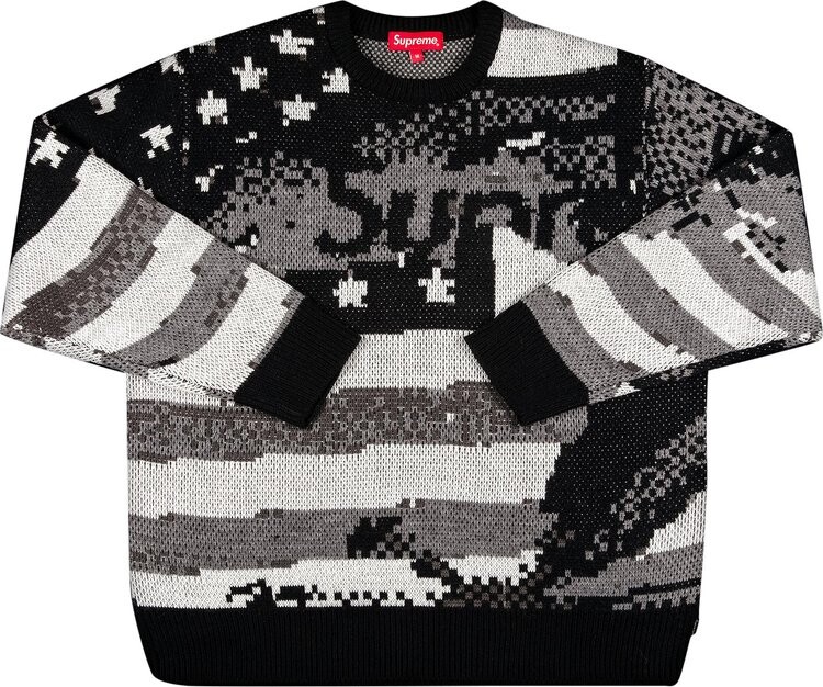 

Свитер Supreme Digital Flag Sweater 'Black', черный