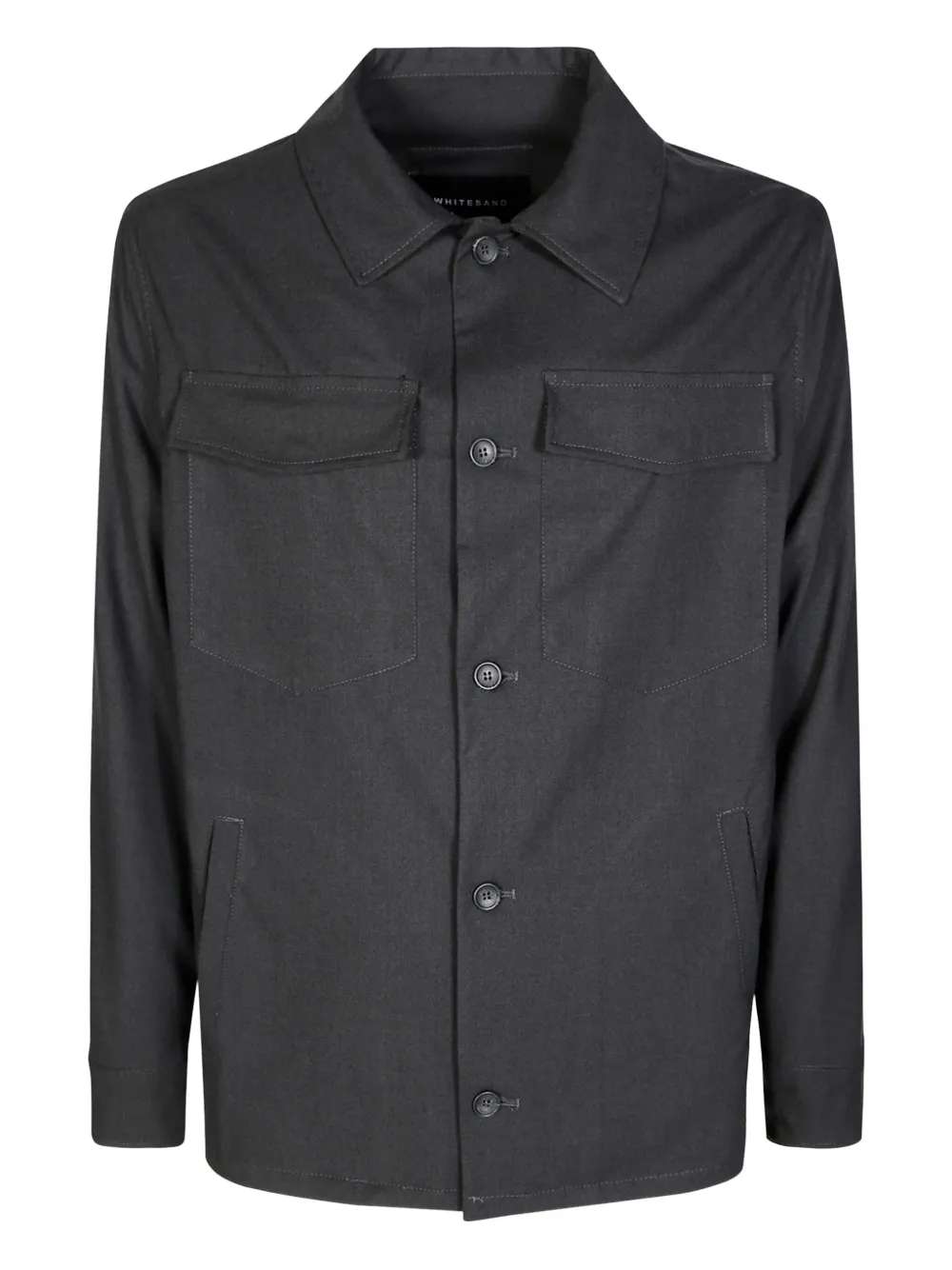 

Рубашка-овершот с карманами на пуговицах White Sand, серый