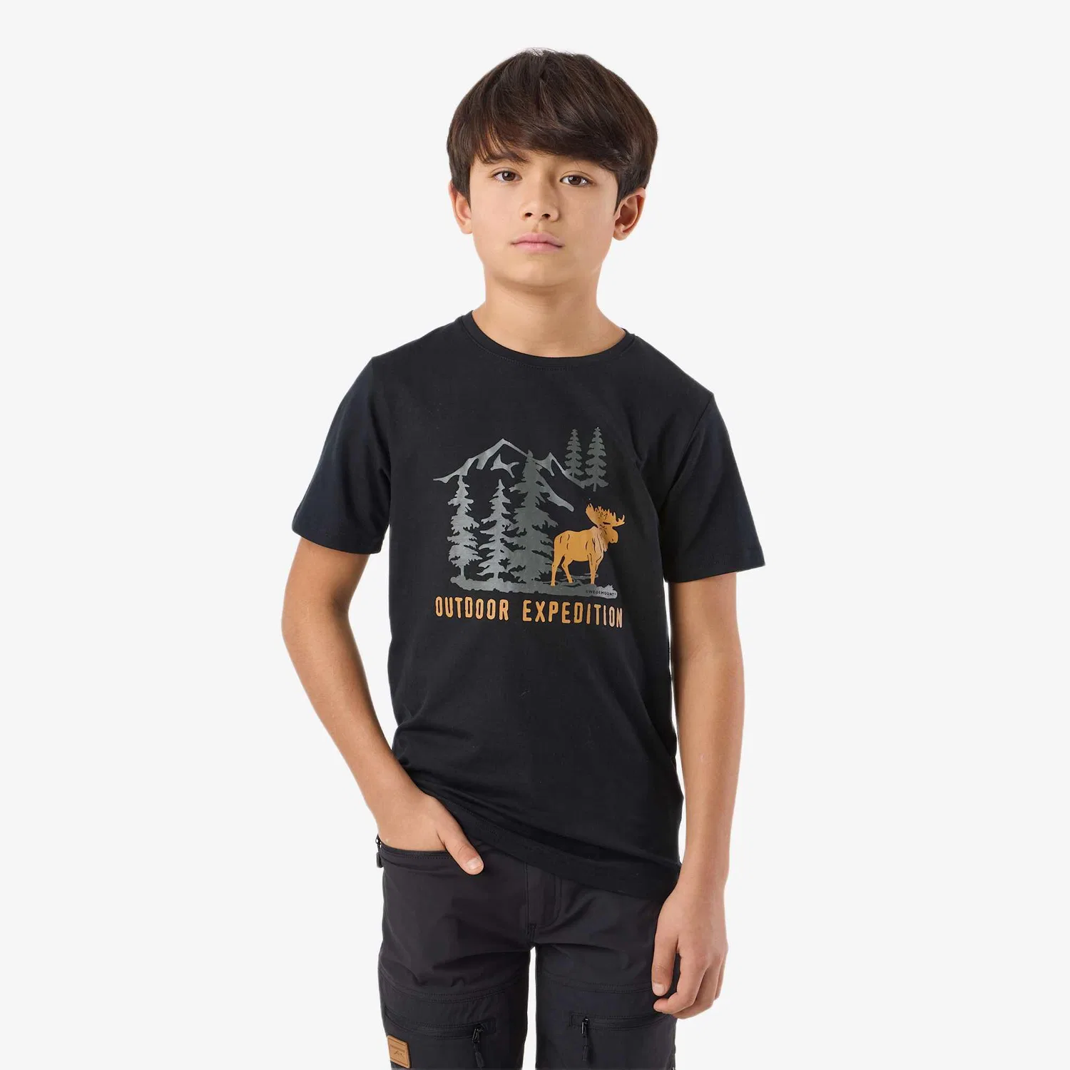 Детская футболка с коротким рукавом Forest Tee JR Swedemount, Schwarz
