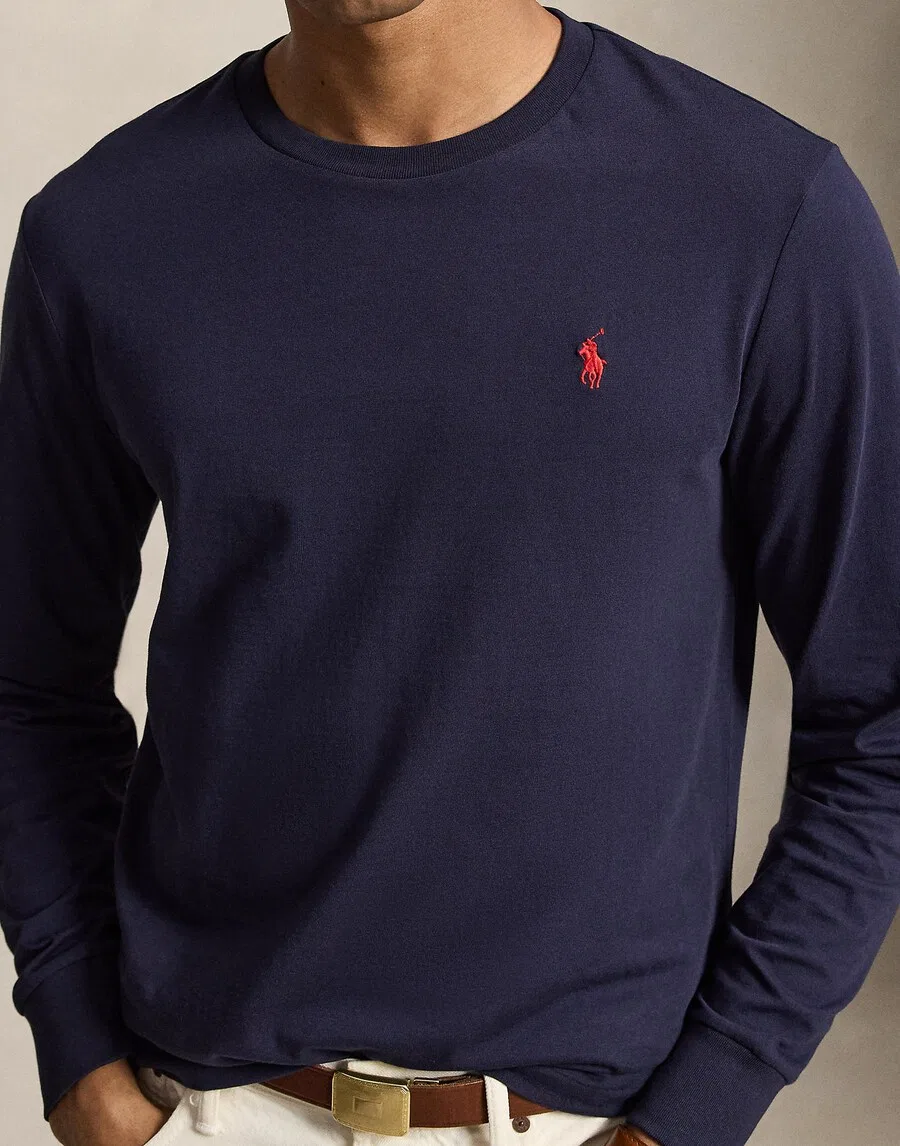 Футболка Polo Ralph Lauren стандартного кроя, темно-синяя — фото 3