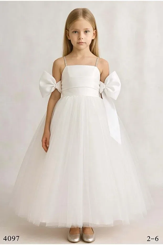 Детское платье для девочек на бретелях Miss Helina, White
