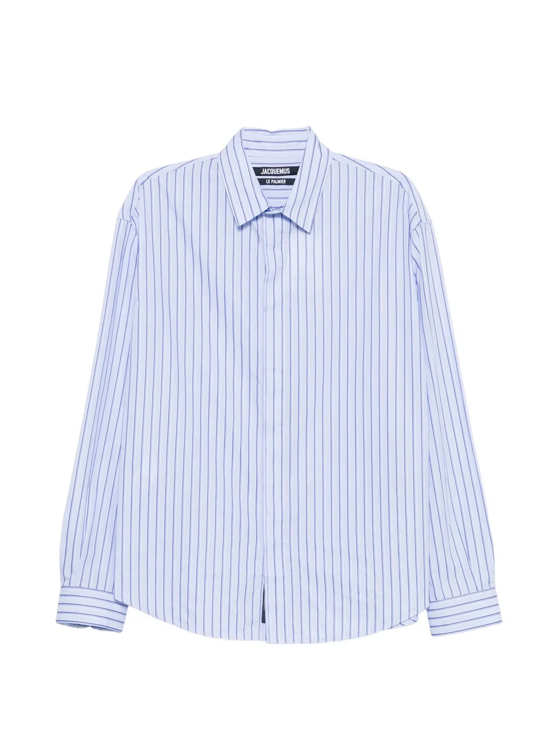 Рубашка в полоску с принтом синяя Jacquemus, синий