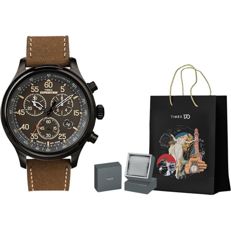 

TIMEX Часы Expedition Collection Wrist Watch Quartz Movement Leather Strap 43mm Black Dial Men's Watch