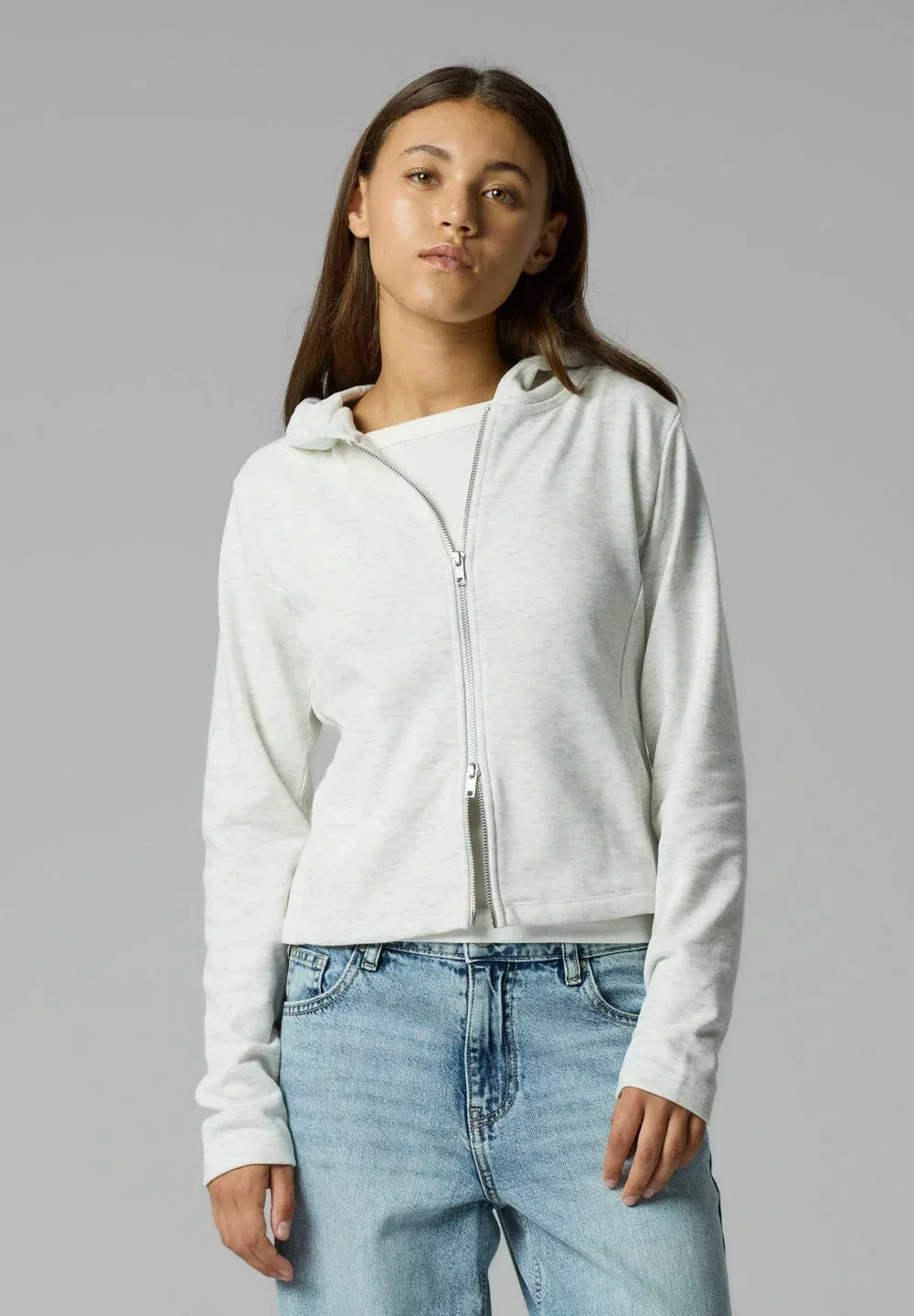 Кардиган с капюшоном и застежкой-молнией Lmtd, Light Grey Melange
