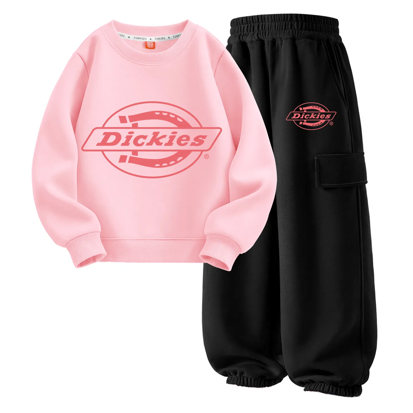 Детский спортивный комплект с логотипом Dickies, Pink/Navy Blue — фото 3