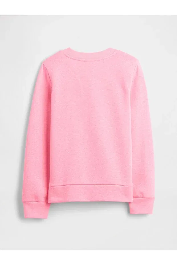 Детские свитшот для девочек хлопковый с принтом Logo Printed Gap, Pink-005 — фото 3