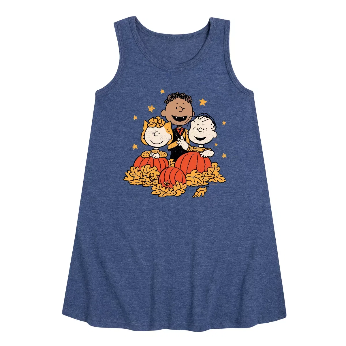 Детское платье-трапеция без рукавов Peanuts Pumpkin Trio Peanuts, Heather Navy