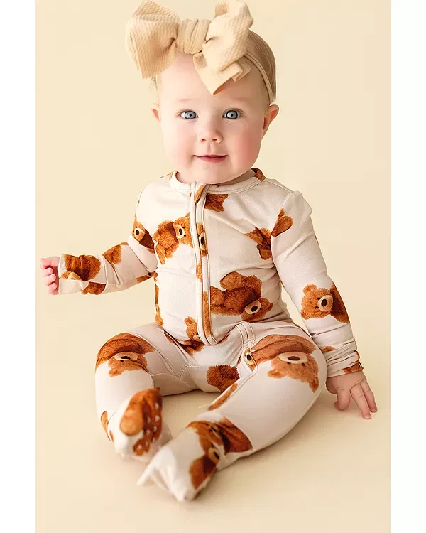 Детский комбинезон-пижама с принтом TEDDY FrEDDY Posh Peanut, бежевый — фото 3