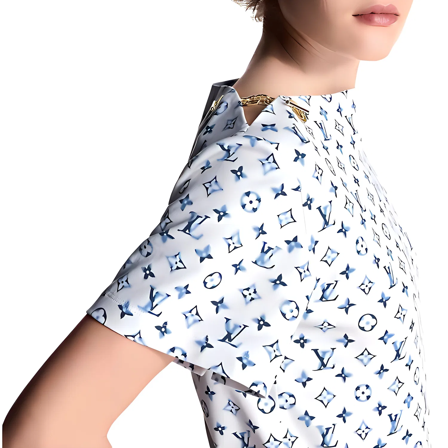 Футболка с принтом, хлопковая, Louis Vuitton, White — фото 4