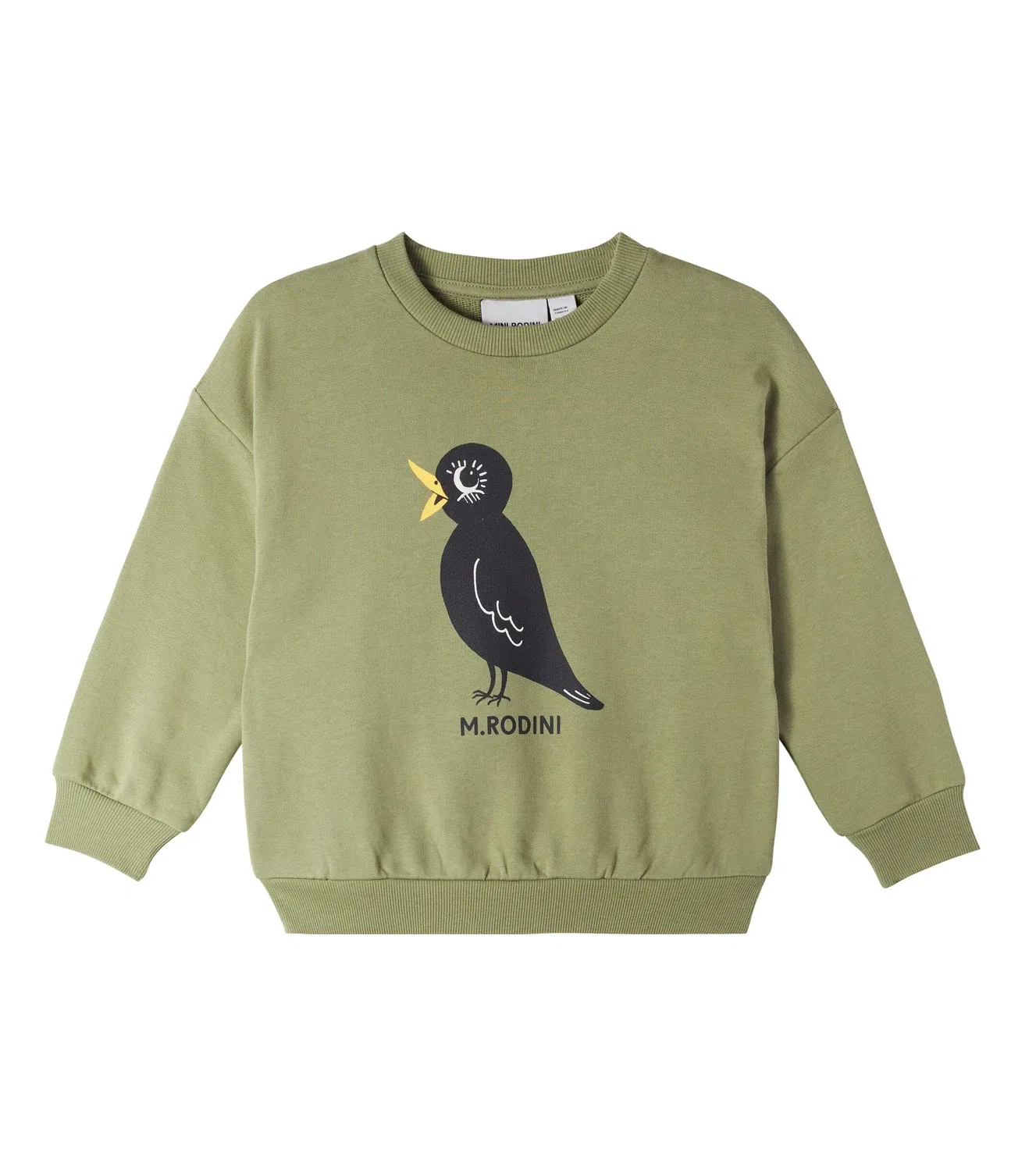 Свитшот из хлопка Дрозд Mini Rodini, зеленый