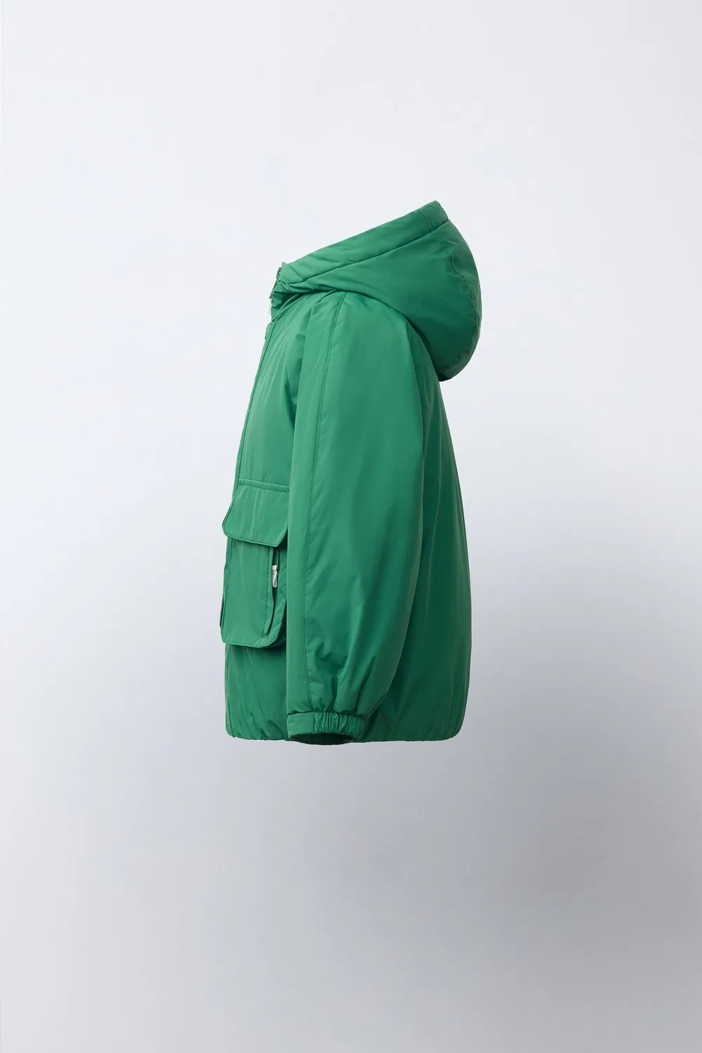Водоотталкивающая парка с контрастными деталями. ZARA, Green — фото 3