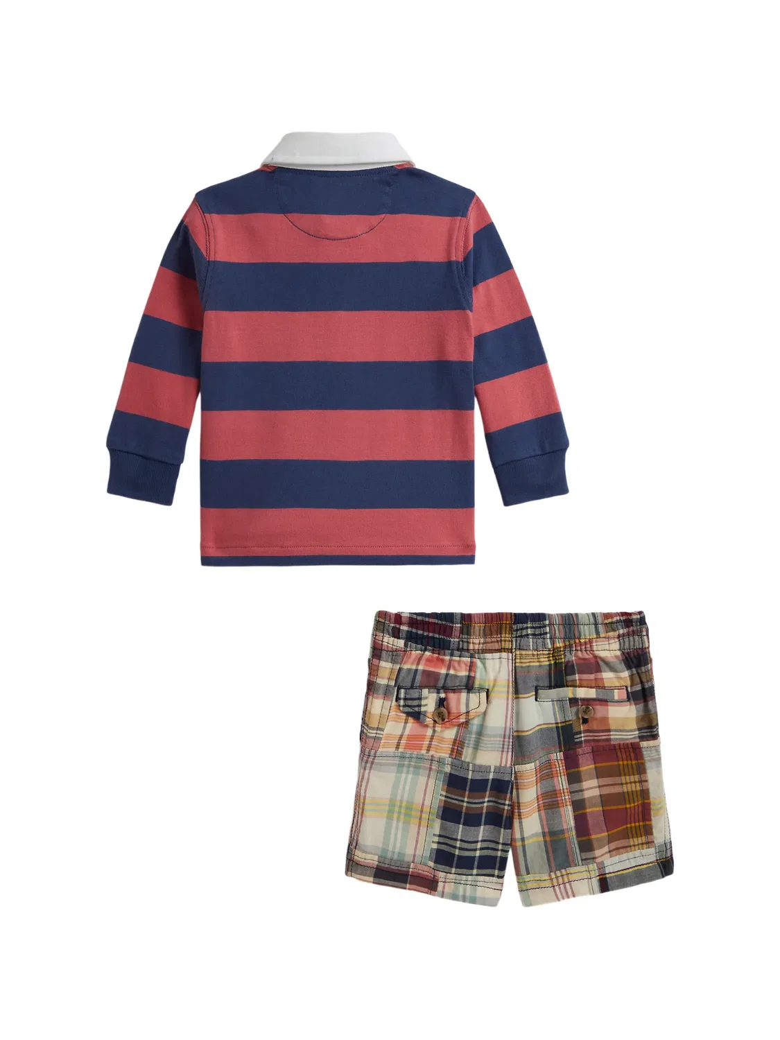 Комплект для новорожденного в технике пэчворк Polo Ralph Lauren Kids, синий — фото 2