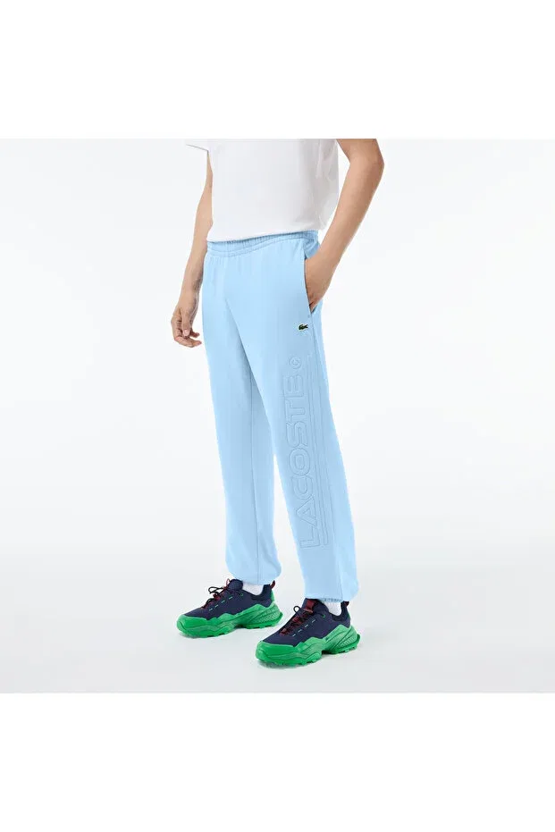Спортивные штаны Lacoste Hbp синий, мужские, скинни, с принтом — фото 2