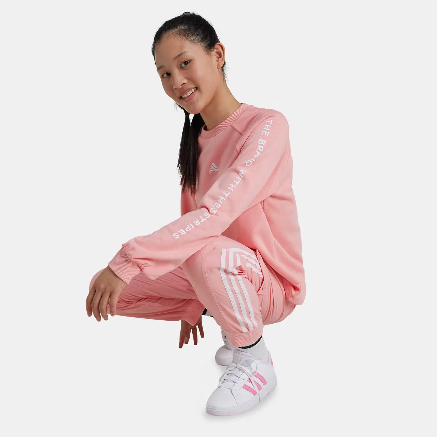 Свитшот с принтом Street Jam Adidas, розовый — фото 3