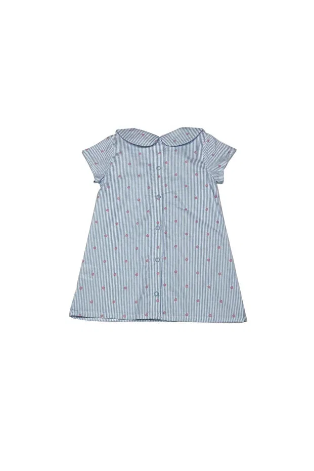 Детское платье для девочек с коротким рукавом в полоску Milk & Muffin, Baby Collar Baby Collar — фото 3