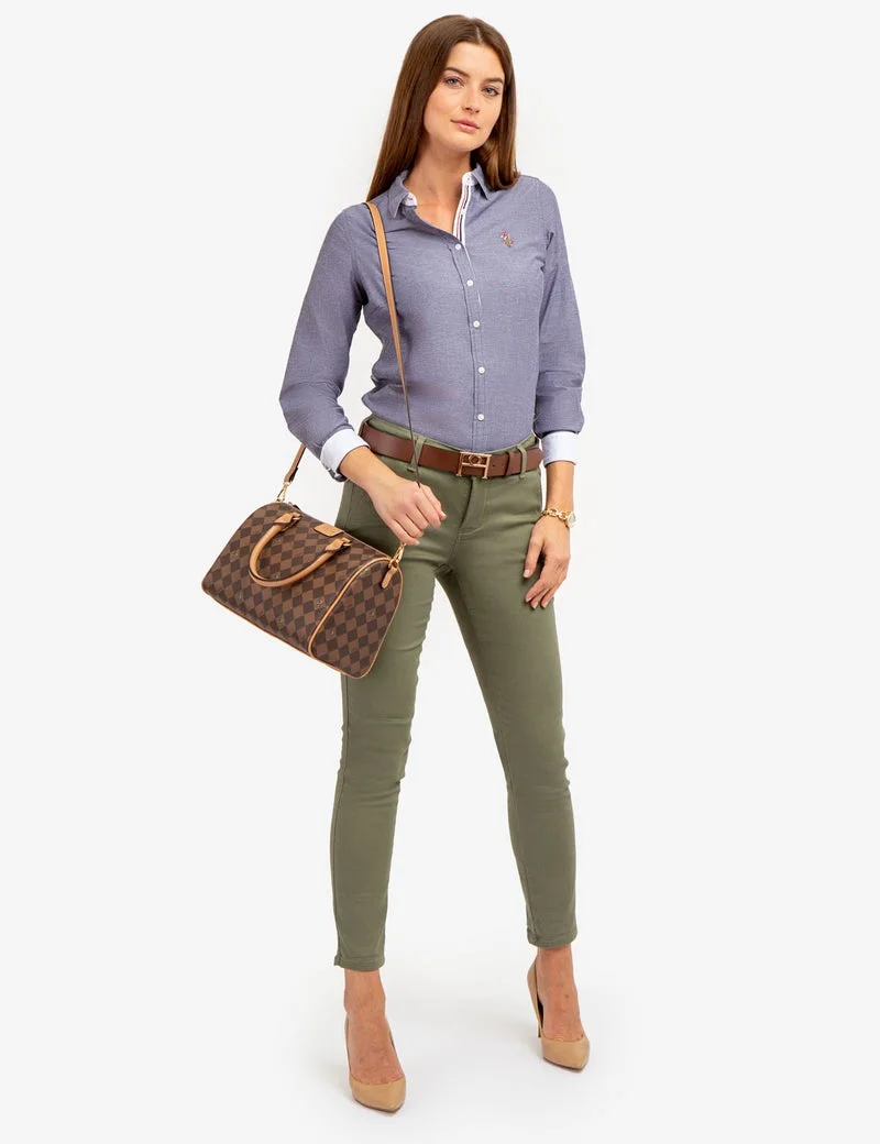 Рубашка-оксфорд U.S. Polo Assn.  Long Sleeve Solid Stretch, синий — фото 3