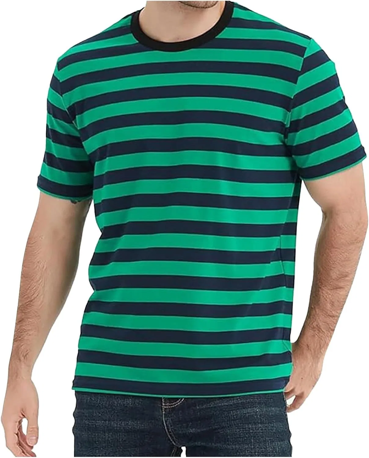 Мужская футболка с длинным рукавом в полоску Mens Summer Shirts, Green