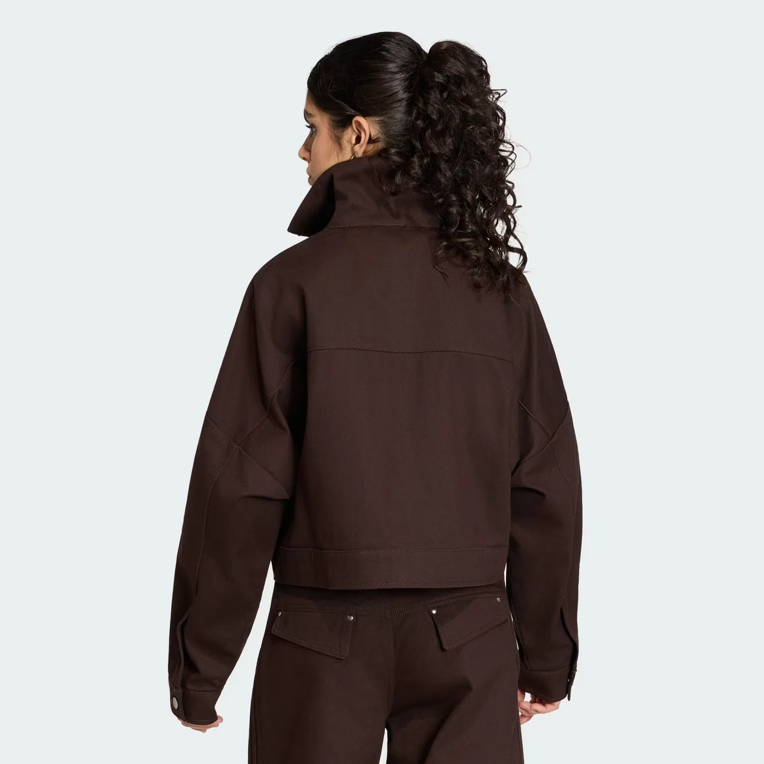 Женская куртка свободного кроя Premium Essentials Twill Adidas Originals, кофейный — фото 2