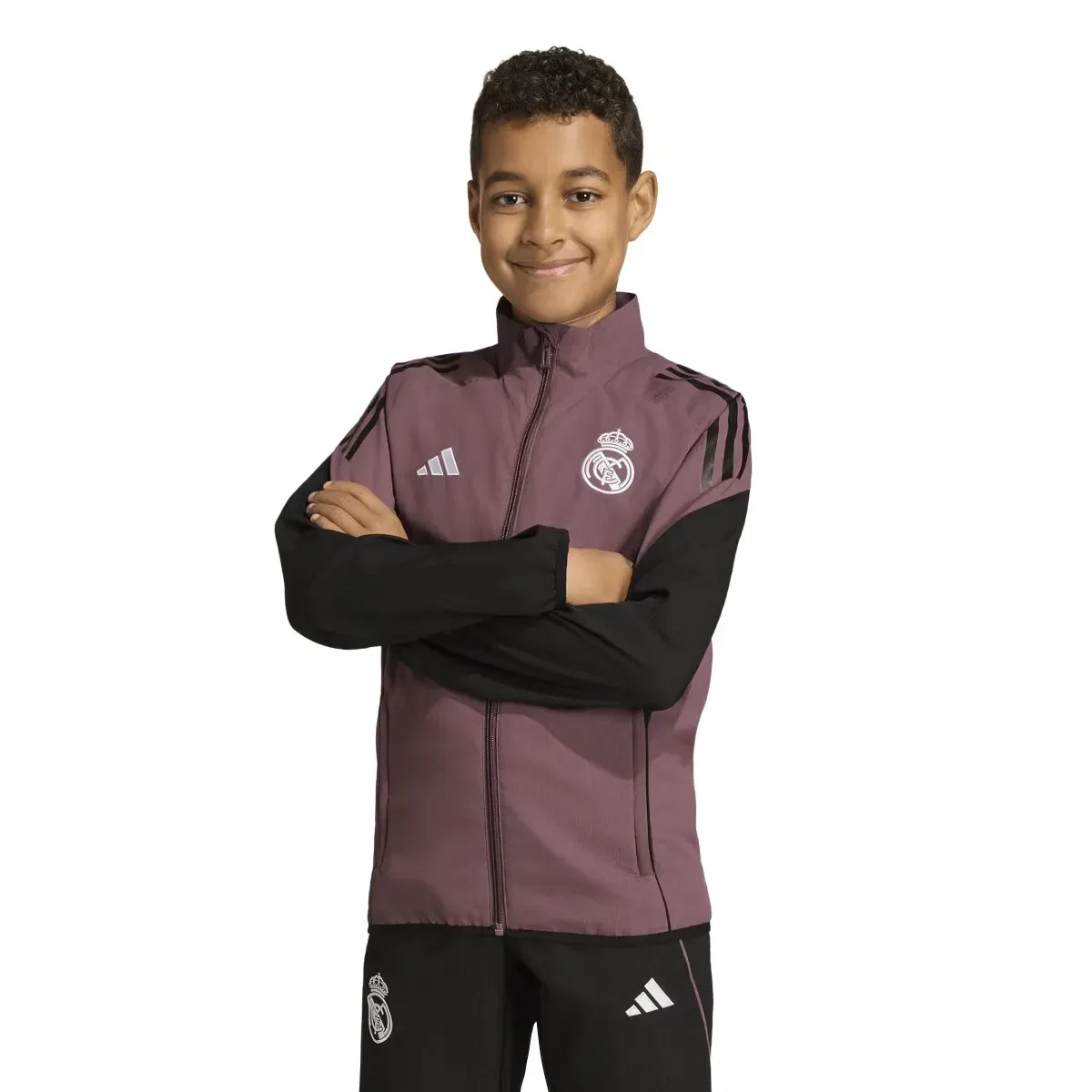 Детская худи для мальчиков Real Madrid CF 2025-2026 Pre Match Tiro25 Competition adidas, Negro
