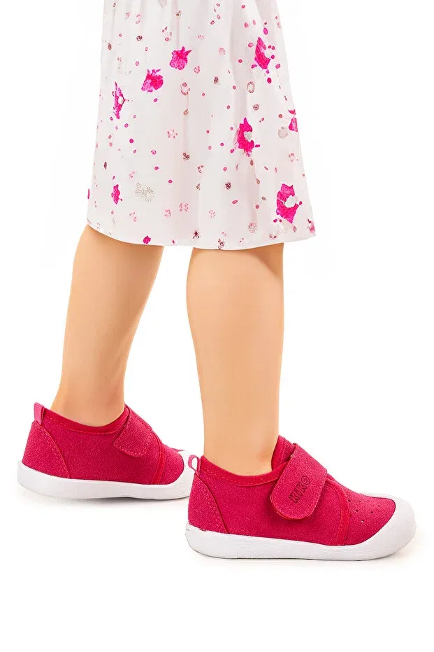 Детские повседневные ортопедические туфли на липучке для девочек Kiko Kids, Fuchsia