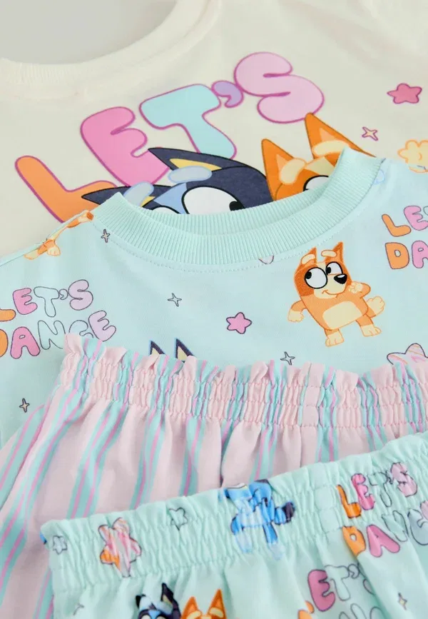 Пижамный комплект, хлопок, Regular fit - bluey short pyjamas 2 pack set, Next, Ecru, экрю — фото 3