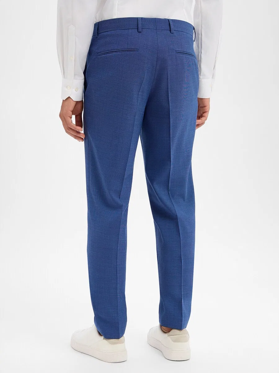 Брюки BOSS Regular Pleated Pants 'Leon' цвета лазурь — фото 4