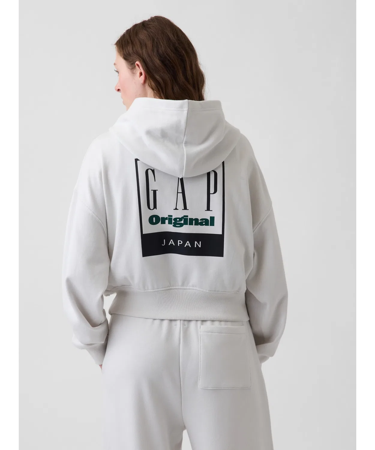 Женский оверсайз худи на молнии с принтом GAP, Красный — фото 3