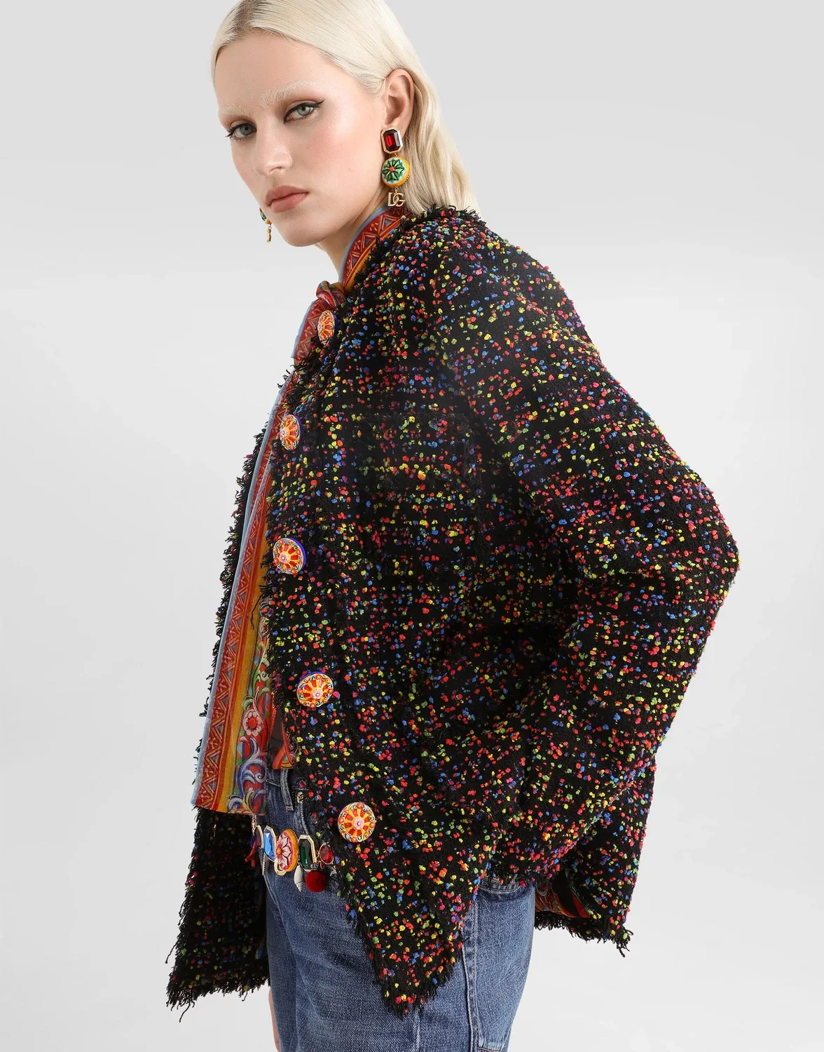 Твидовая куртка DOLCE & GABBANA, мультицвет — фото 4