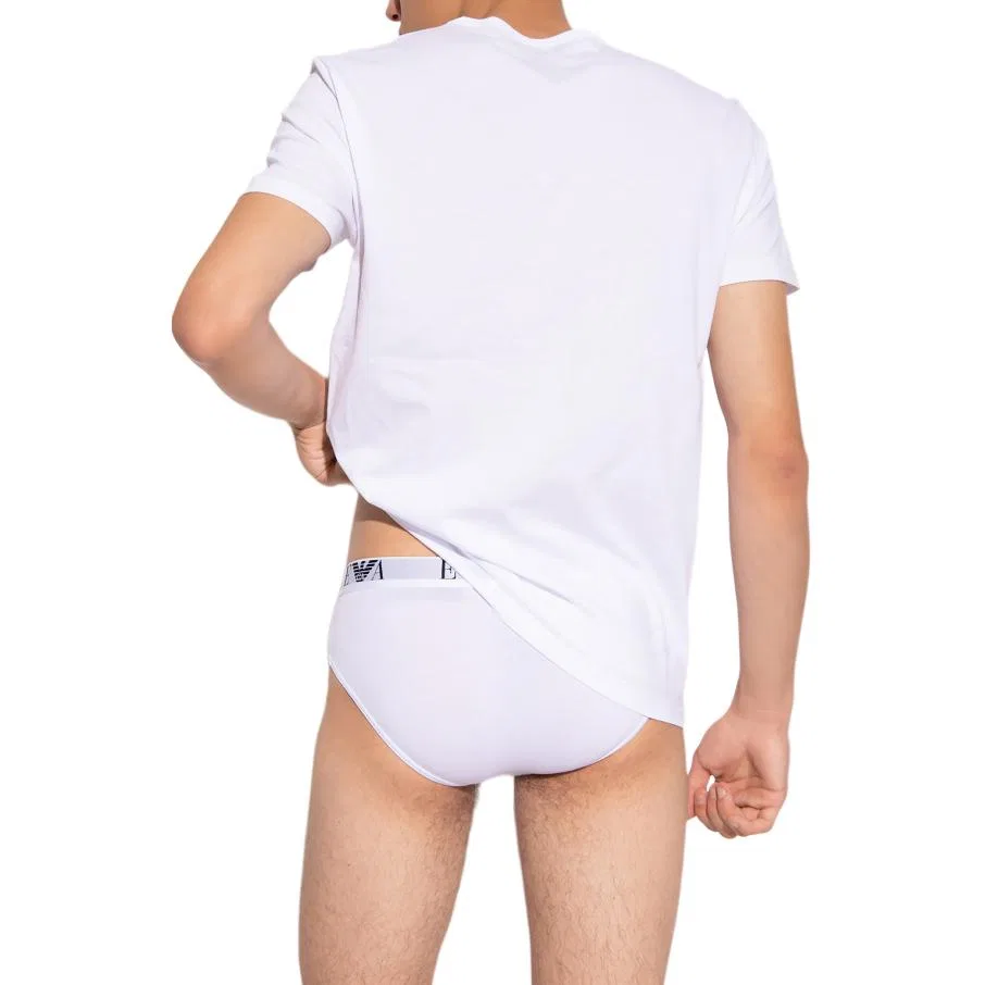 Мужские трусы-боксеры с логотипом, комплект из 2 шт., EMPORIO ARMANI, White — фото 4