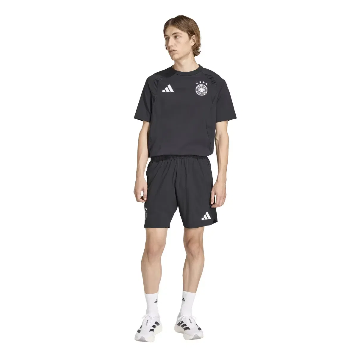 Мужская футболка хлопковая Alemania Mundial 2026 Tiro Travel adidas, Negro — фото 3
