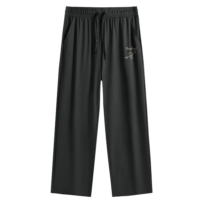 Детские повседневные брюки прямого кроя Ice Silk Cooling Dark Gray (Bamboo Shadow Breeze Pants Logo), MINISO, Dark Gray — фото 3