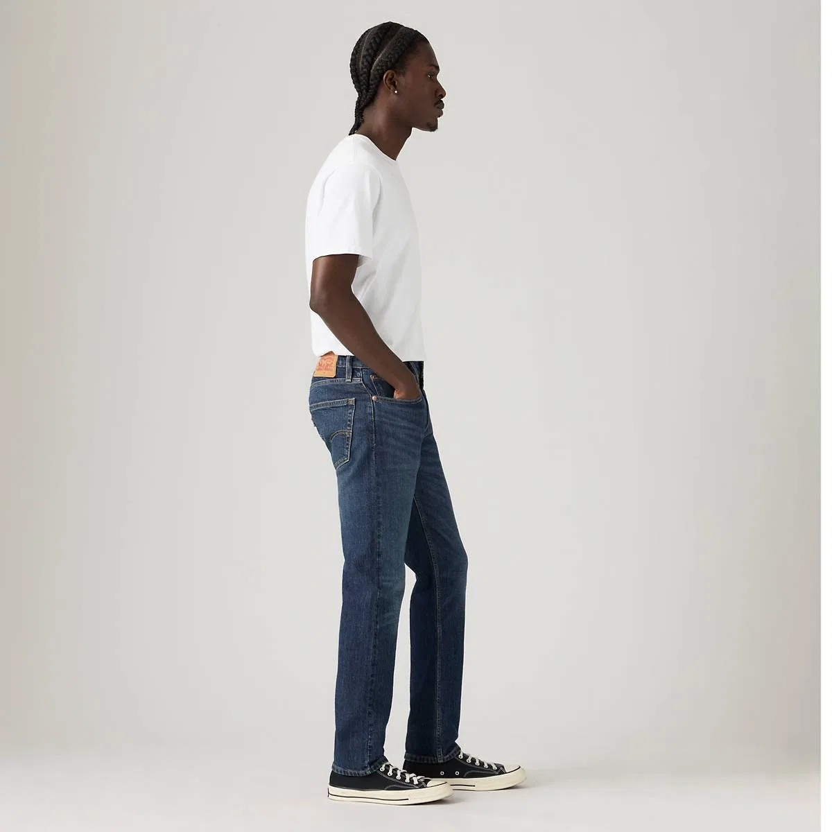 Мужские джинсы 502 зауженного кроя, из натуральной мягкой ткани Levi's, Free As A Bird - Dark Wash — фото 4