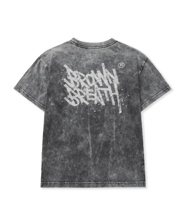 Футболка с коротким рукавом Kids pigment tag pocket tee Brownbreath Kids, charcoal — фото 2