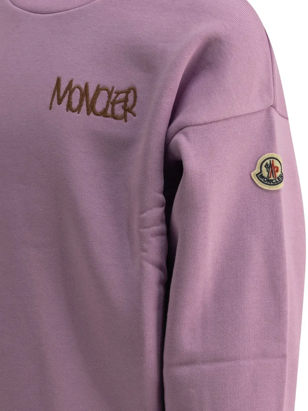 Свитер с вышитым логотипом Moncler Enfant, фиолетовый — фото 4