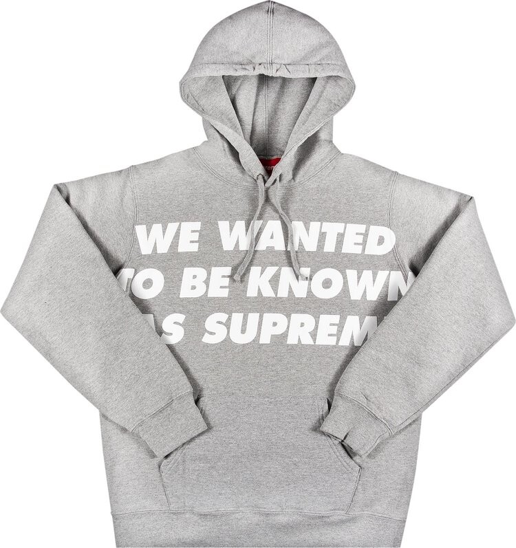 

Толстовка Supreme Known As Hooded Sweatshirt 'Heather Grey', серый