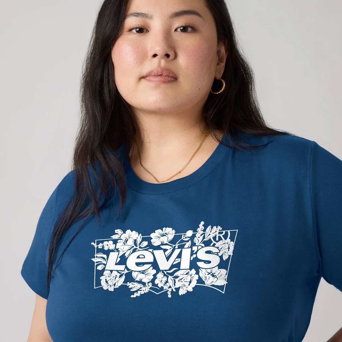 Идеальная футболка (большого размера) Levi's, Abela Floral - Blue — фото 2