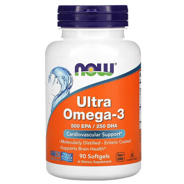 

Омега-3 500 EPA/250 DHA Ultra Now Foods, 90 капсул