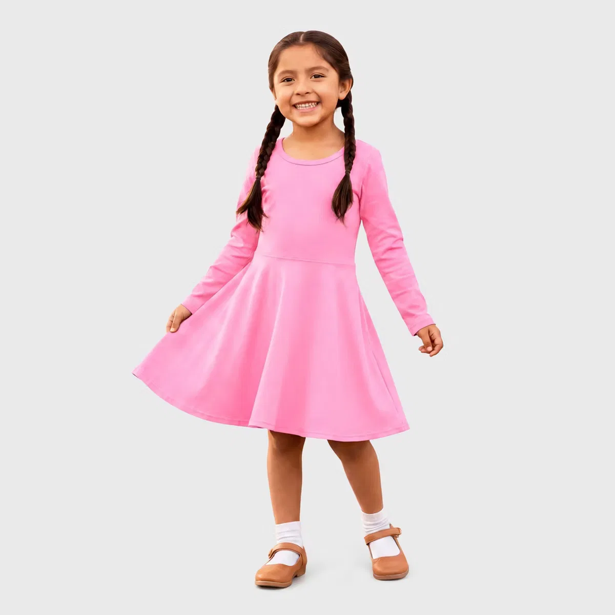 Платье с длинным рукавом Skater City Threads, medium pink