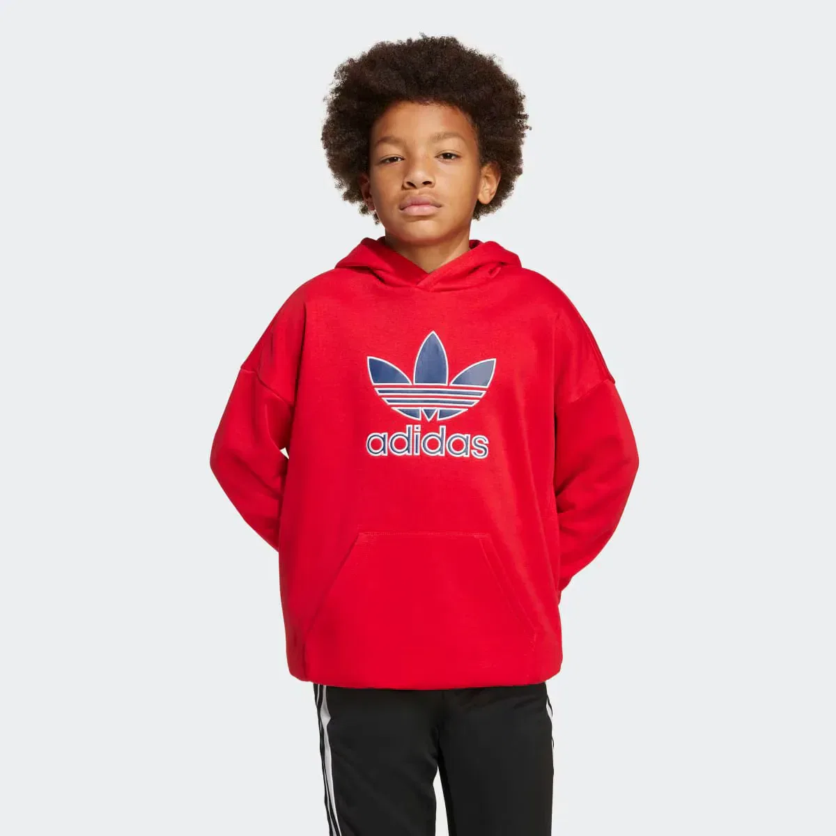 Детская худи с капюшоном для мальчиков Trefoil Kids adidas, Red — фото 3