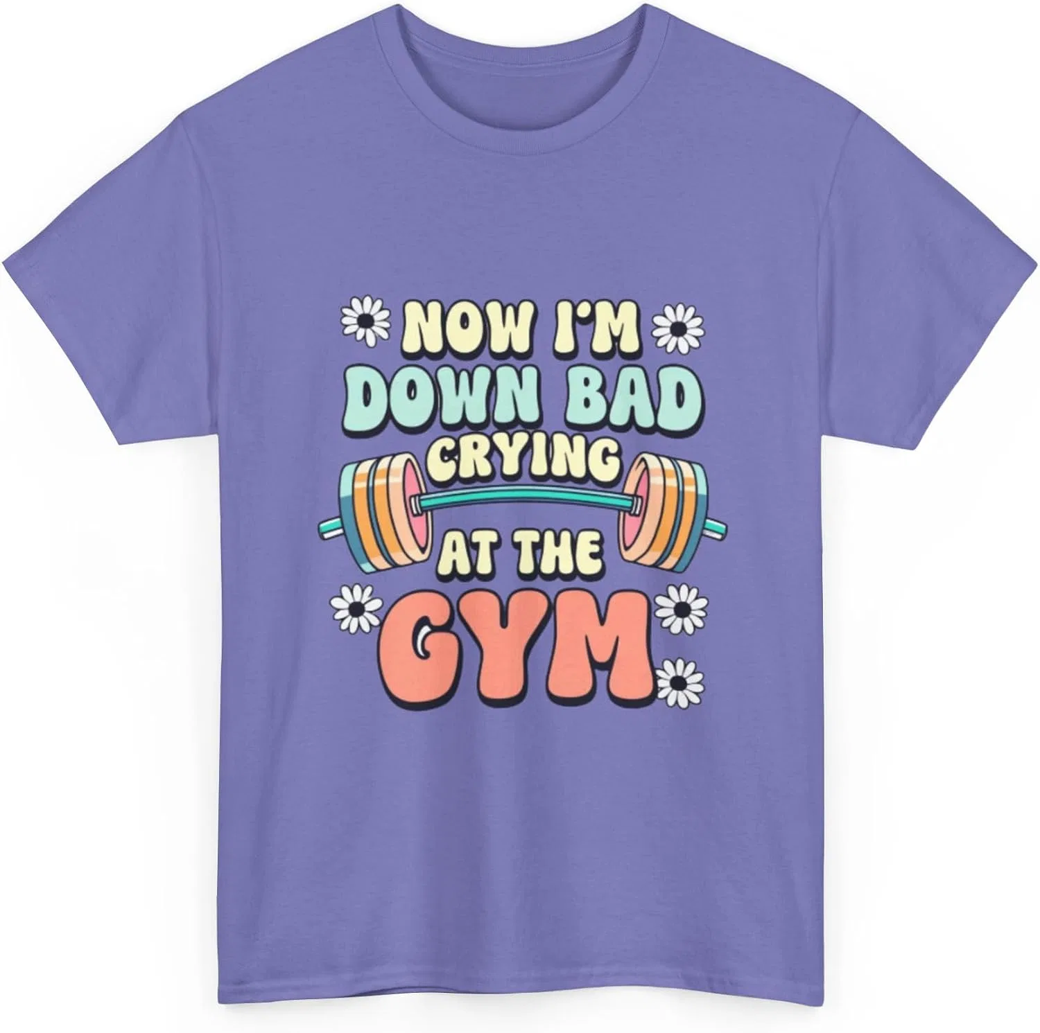 Мужская футболка с принтом Now I'm Down Bad Crying at the Gym Generic, Violet — фото 3