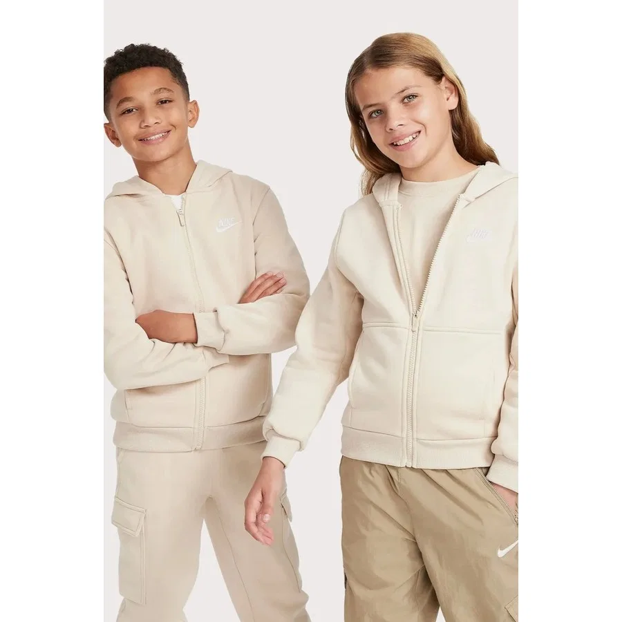 Детский свитшот с капюшоном и молнией Sportswear Full-Zip Nike, Кремовый