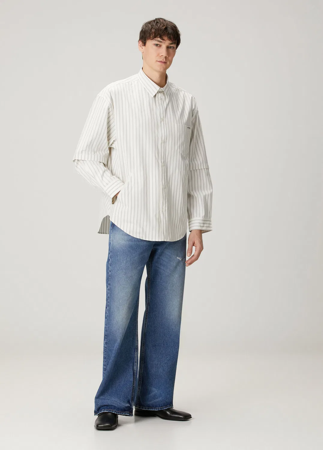 Рубашка Acne Studios, ekru — фото 2