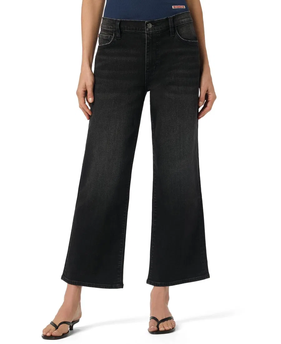 Джинсы с высокой посадкой и широкими штанинами, укороченные, Rosalie High-Rise Wide-Leg Cropped Ankle Jeans Hudson Jeans, Danum