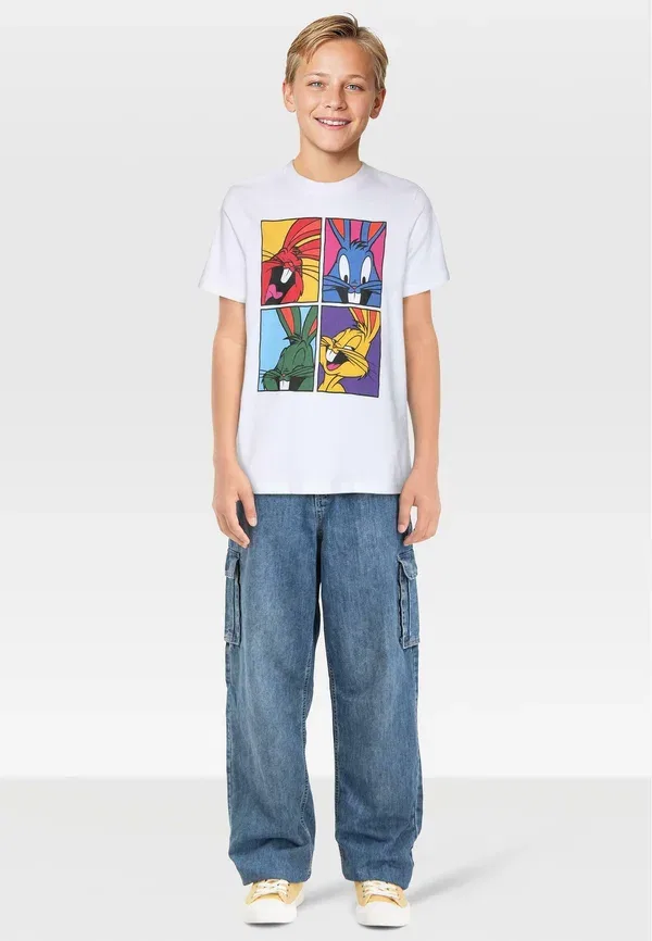 Комплект из 2 футболок с капюшоном Bugs Bunny Mister Tee, white heathergrey, белый/серый