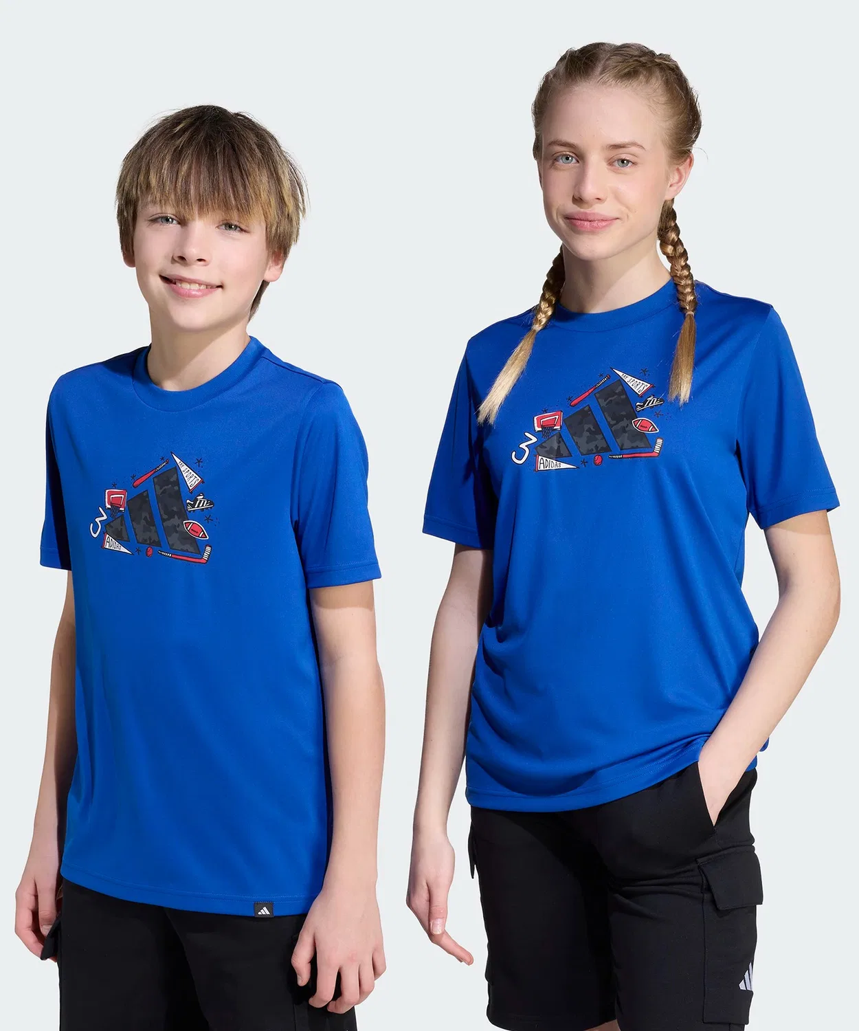 Детская футболка с принтом Climacool Camo Graphic T-Shirt Adidas, Blue
