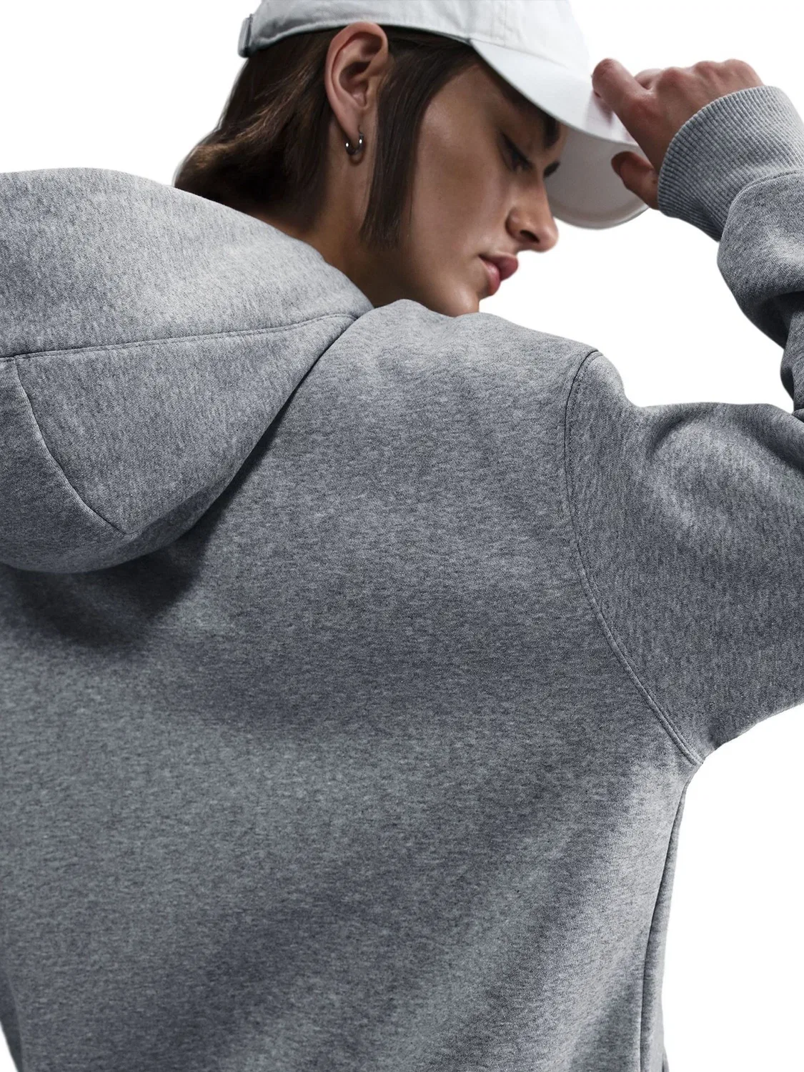 Худи Nike Phoenix Fleece, темно-серый меланж — фото 4